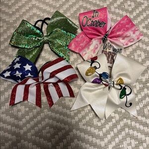 Cheer Bows - Pink, Red/White/Blue, Green & Christmas